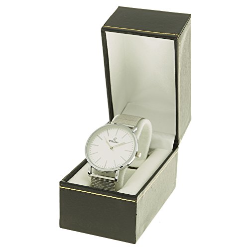 montre concept Uhr Analog Maenner Armband Metall Silber Zifferblatt rund Farbe Silber Hintergrund weiss mab 1 0079