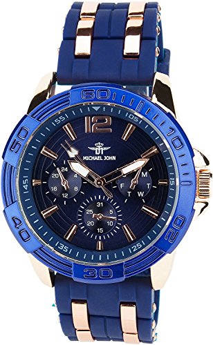 Montre Concept Uhr analog Maenner Armband silikon blau gehaeusering rund farbe gold rose zifferblatt blau MVS 1 0019