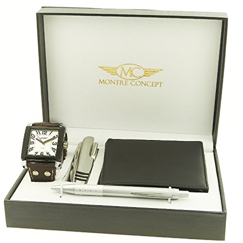 Montre Concept Geschenk Set Maenner uhr mit multifunktions messer brieftasche und Kugelschreiber CCP 1 0059