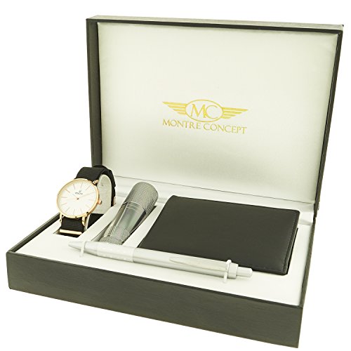 montre concept Geschenk Set Uhr mit Taschenlampe Portemonnaie Y Stift clp 1 0086