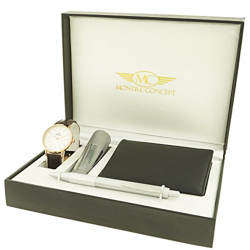montre concept Geschenk Set Uhr mit Taschenlampe Portemonnaie Y Stift clp 1 0084