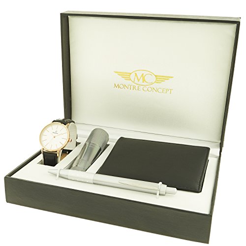 montre concept Geschenk Set Uhr mit Taschenlampe Portemonnaie Y Stift clp 1 0083