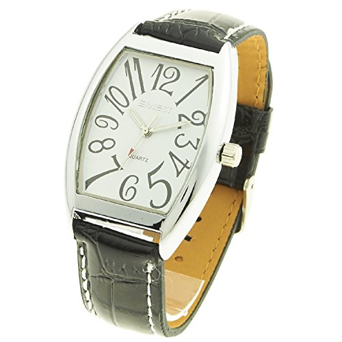 Montre Concept Uhr analog Maenner Armband kunstleder schwarz gehaeusering rechteckige farbe silber zifferblatt weiss MVS 1 0048
