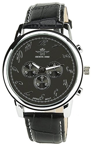 Montre Concept Uhr analog Maenner Armband kunstleder schwarz gehaeusering rund farbe silber zifferblatt schwarz MVS 1 0014