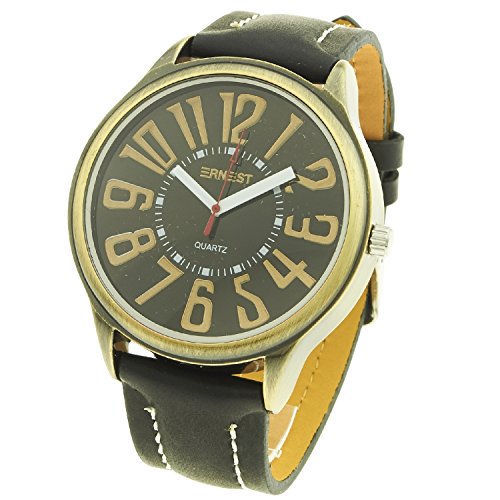 Montre Concept Uhr analog Maenner Armband kunstleder schwarz gehaeusering rund farbe kupfer zifferblatt schwarz MVS 1 0049