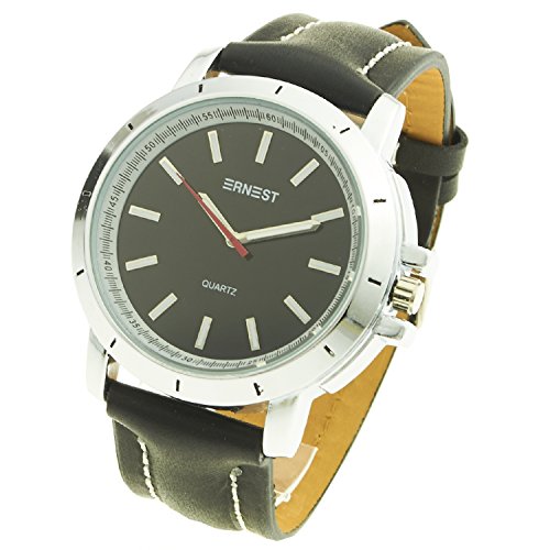 Montre Concept Uhr analog Maenner Armband kunstleder schwarz gehaeusering rund farbe silber zifferblatt schwarz MVS 1 0054