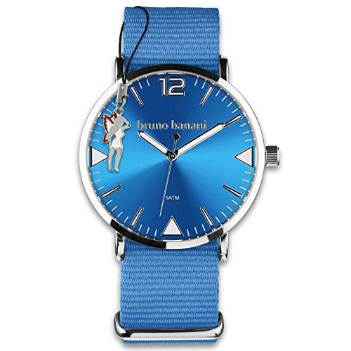 BrunoBanani Damenuhr + Nylon-Armband blau Quarz-Uhr Ziffernblatt blau mit Fee-Anhaenger D1UBR30053