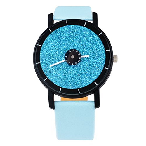 Souarts Damen Blau Einfach Design Armbanduhr Ohne Graduierung Quartzuhr Analog mit Batterie