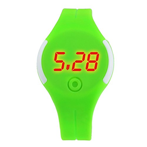 Souarts Student Paare Uhr Fluoreszenz Gruen Silikagel Armbanduhr Digital Sportuhr Stil mit Batterie