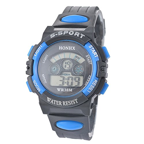 Souarts Schwarz Digital Uhr Sportuhr Armbanduhr Quartzuhr Analog Armreif Uhr mit Batterie
