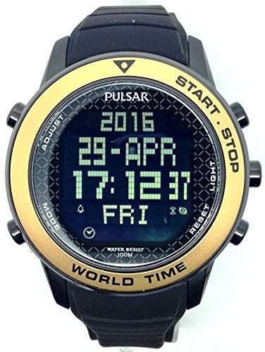 Pulsar Watches Gents Modern Digital Sports Alarm Chronograph Watch