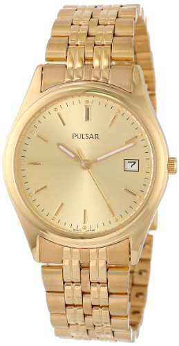 Pulsar Herren PXH450 Kleid Gold Tone Uhr