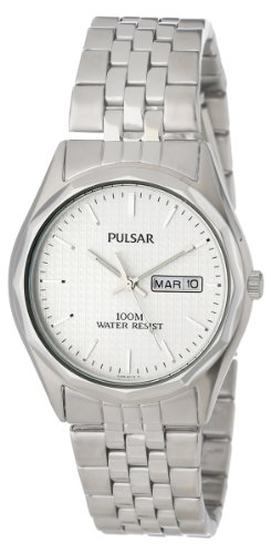 Pulsar PJ6029 Mens Dress Stainless Steel White Dial Quartz Watch