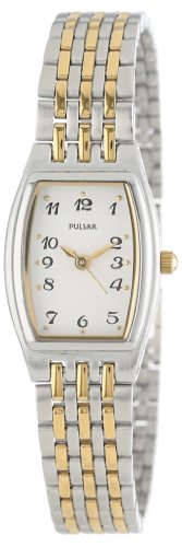 Pulsar PTC403 Womens Dress Two Tone Stainless Steel White Dial Watch