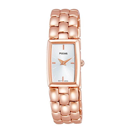 Pulsar Watches Ladies Rose Gold Dress Watch With Silver Dial