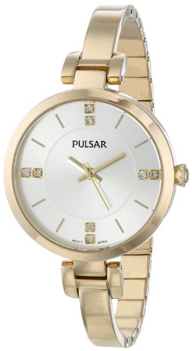 Pulsar Watches Ladies Ultra Slim Gold Plated Steel Bracelet Watch