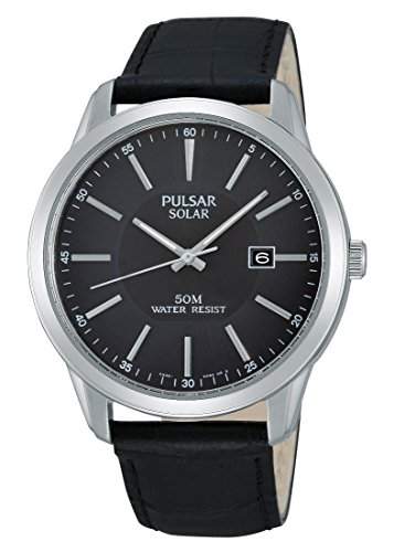 Pulsar Herren-Armbanduhr XL Modern Analog Quarz Leder PX3029X1