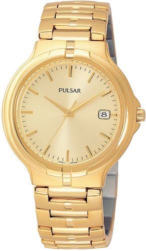 Stainless Steel Gold Tone Dress Watch Champagne Dial