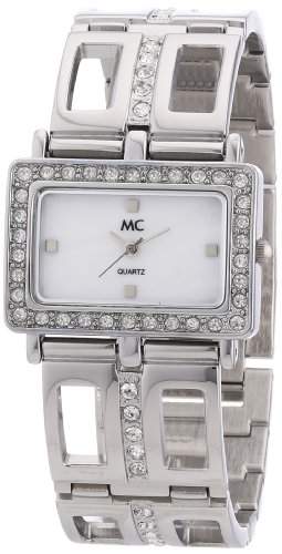 MC Timetrend Damen-Armbanduhr mit Kristallsteinen, Zifferblatt Perlmutt, Schmuckband, Analog 10641