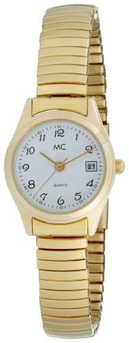 MC Timetrend Damen-Armbanduhr mit goldfarbenem Flexband, Analog Quarz 14311
