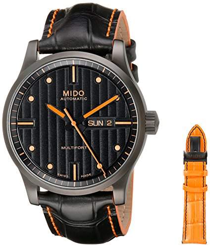 Mido Herren-Armbanduhr MULTIFORT Analog Automatik Leder M0054303605180