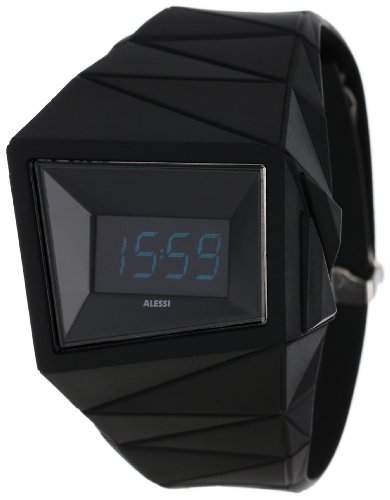 Alessi Unisex-Armbanduhr Digital Quarz Kunststoff schwarz AL22000