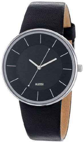 Alessi Armbanduhr Analog Quarz Leder schwarz AL8004