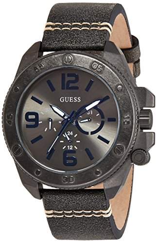 Guess Herren-Armbanduhr Chronograph Quarz Leder W0659G3