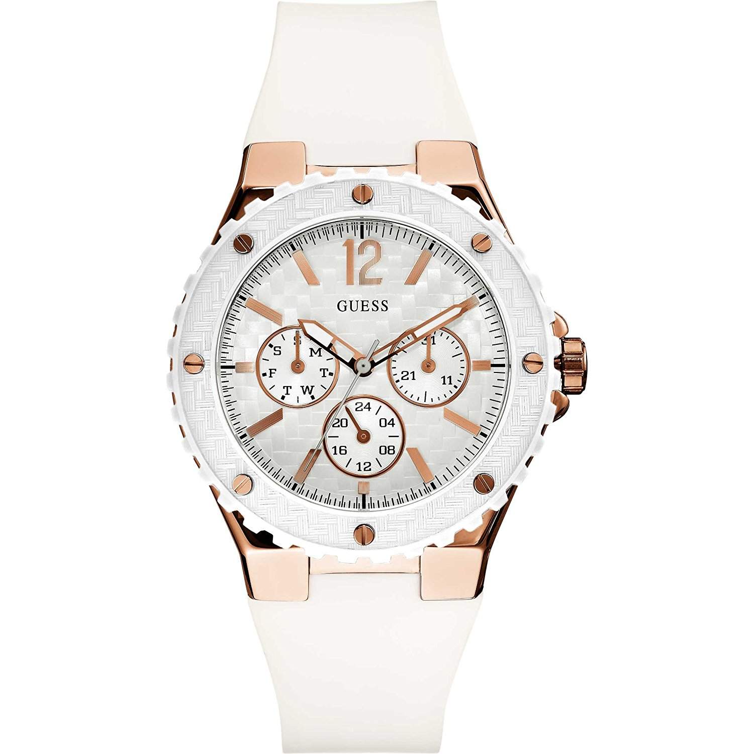 Guess Damen-Armbanduhr Chronograph Quarz Silikon W10614L2