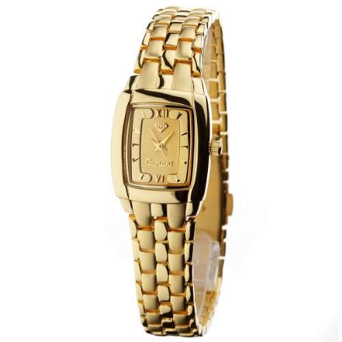 Yves Camani Damenuhr Quarz Armband Edelstahl beschichtet Mineralglas CARAT 23 goldgold 452-LG