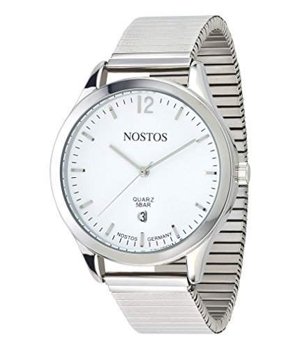 Nostos by Osco Germany Klassisch-elegante Armbanduhr Herrenuhr Edelstahl-Flexband NOS06148002