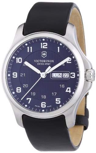Victorinox Swiss Army Herren-Armbanduhr XL Classic Officers mit Taschenmesser Analog Quarz Leder 2415491