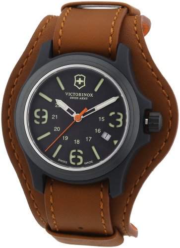 Victorinox Swiss Army Herren-Armbanduhr XL Original Analog Quarz Leder 241593