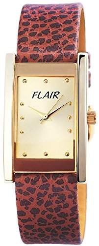 Damenuhr mit Lederimitationarmband goldfarbig Armbanduhr Uhr 100304000056