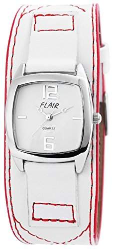 Damenuhr mit Lederimitationarmband Weiss Armbanduhr Uhr 100322000051