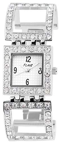 Damenuhr mit Metallarmband silberfarbig Armbanduhr Uhr 100422500066