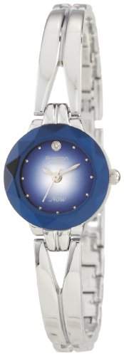 Armitron Damen 75-2967BLU NOW Silber-Tone Diamond Accent Bangle Armband Uhr