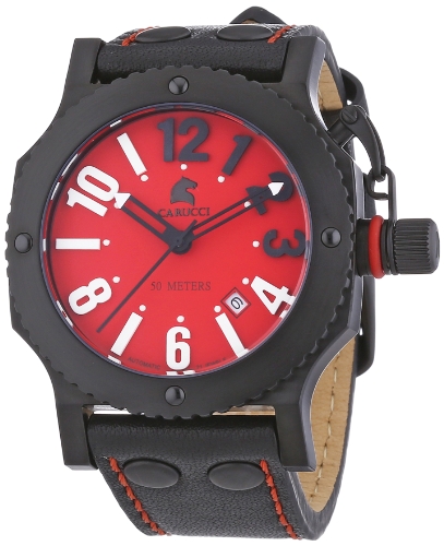 Carucci Watches XL Analog Automatik Leder CA2210RD BK