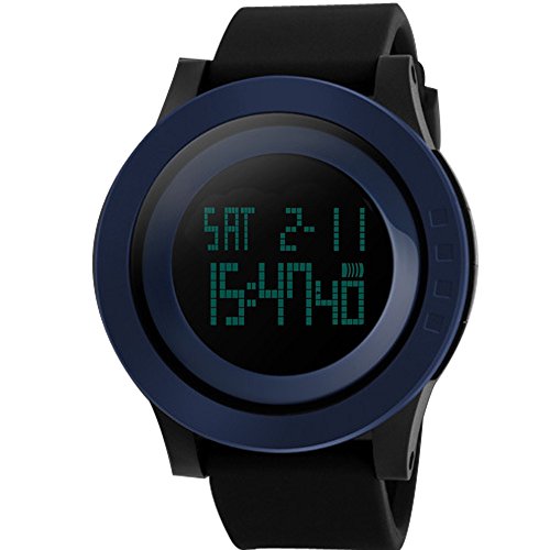 XLORDX SKMEI 5ATM Wasserdichte Datum Sport Armbanduhr Digital Quarz Blau