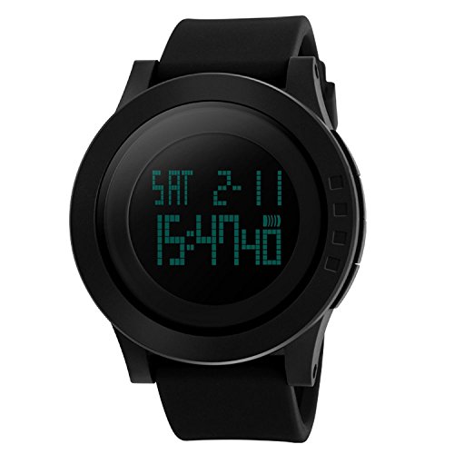 XLORDX SKMEI 5ATM Wasserdichte Datum Sport Armbanduhr Digital Quarz Schwarz