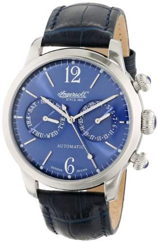 Ingersoll Herren-Armbanduhr Analog Leder blau IN8009BL