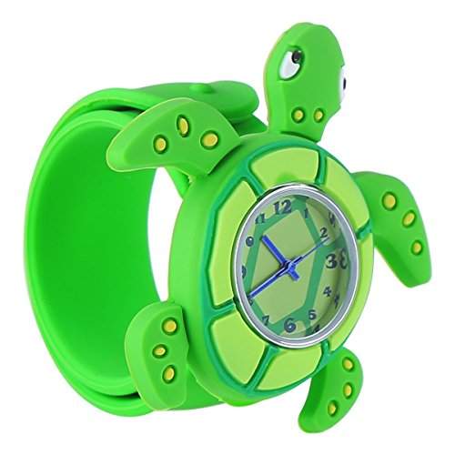 ccbetter® Kinder Bunte Silikon Armbanduhr, Cartoon Kinderuhren, Jungen Maedchen Uhren Sea Turtle Gruen