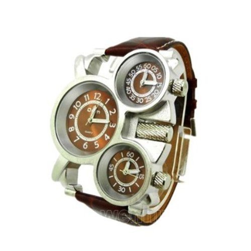 DragonPad Militaer 3 Zeit Herren Sport Uhren Armbanduhren Sportuhr Analog Wrist Watch braun
