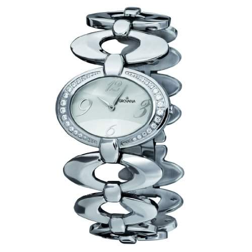 Grovana Damen-Armbanduhr 44157132 Analog Edelstahl beschichtet silber 44157132