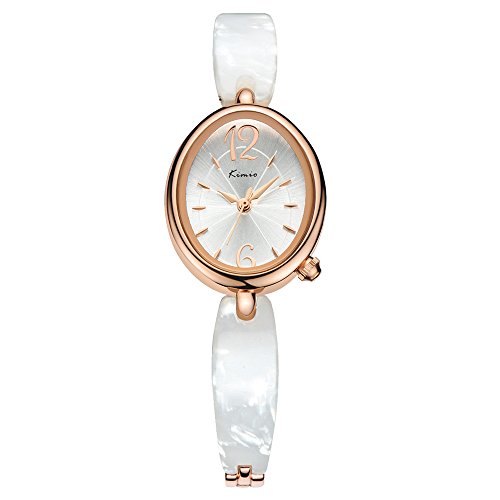 Vintage Oval Zifferblatts Weiss Armband Uhr Quarzuhr Armbanduhr Fuer Damen