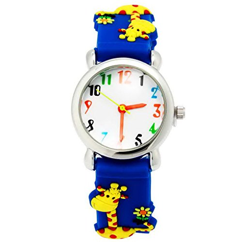 Happy Cherry Kinder Jungen Analog Koenigblau Armband Cartoon Giraffe Pattern