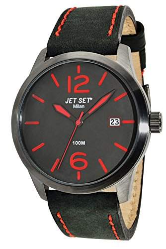 Jet Set Herren-Armbanduhr Milan Analog Quarz Leder J6380G-237