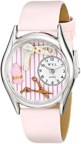 Drollige Uhren viele Zwecke geeignet Pink und silberfarben Unisex Armbanduhr Analog Leder S 0630007