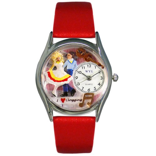 Drollige Verstopfen Uhren Rot und silberfarben Unisex Armbanduhr Analog Leder S 0510016
