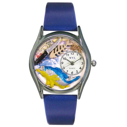 Whimsical Watches Damen S0810010 Angeln Navy Blue Leder Uhr